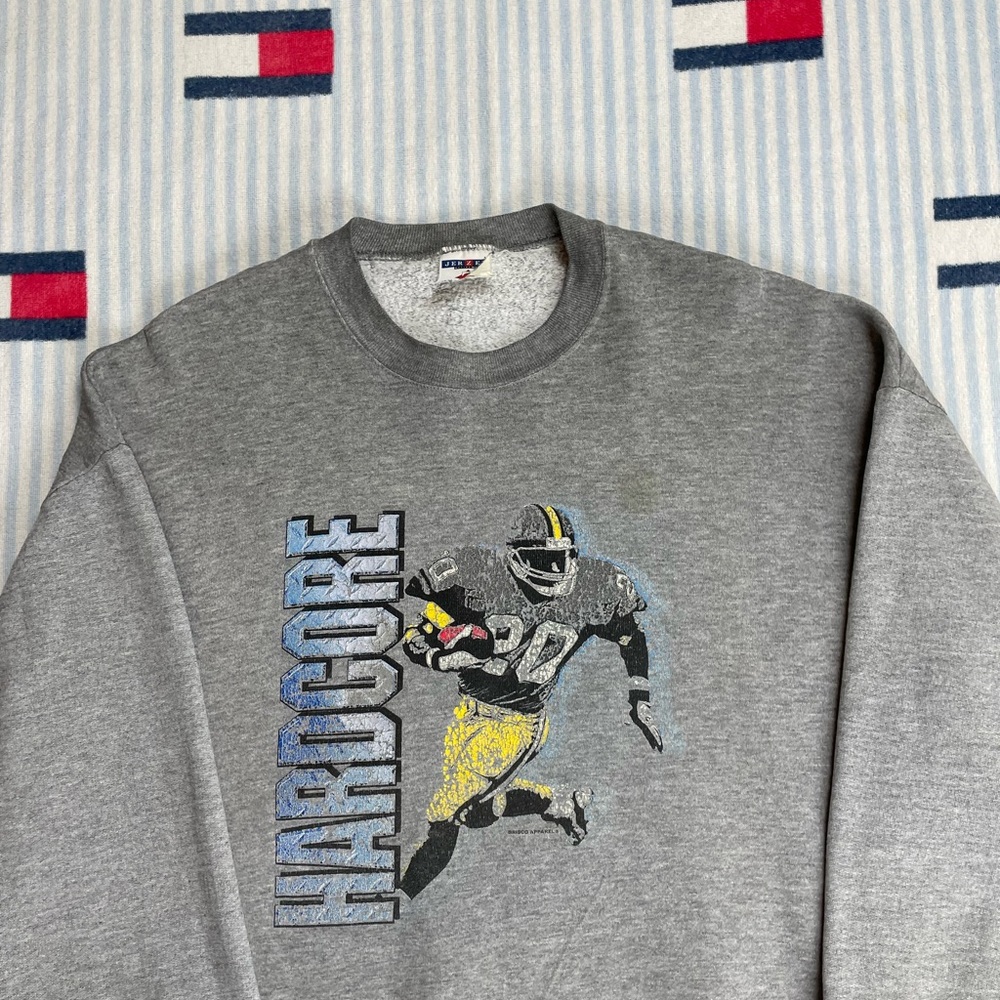 Vintage Football Hardcore Sports Athlete Crewneck Sweatshirt - Picture 3 of 13